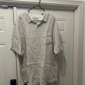 Tommy Bahama Men's Beige Linen Shirt